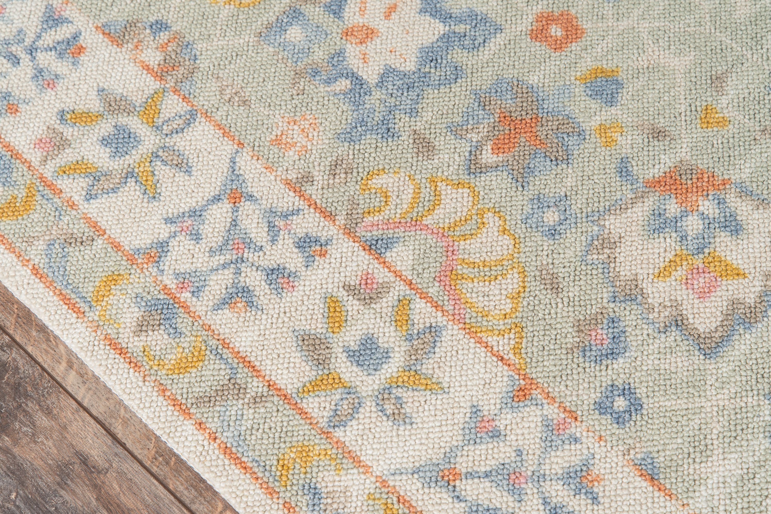 Momeni Anatolia Machine Made Wool and NylonLight Blue Area Rug 3'3" X 5'