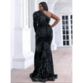 thumbnail image 4 of Amazing-Snazzy Black Sequin Women's Elegant Cloth, Plus Size Women Evening Gown, Evening Dress, Party Dress, Formal Dress, Casual Dress, 4 of 5