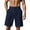 Navy@GC@, variant on CONZONE Mens Casual Suit Shorts Buttons Dress Shorts for Men Solid Color Lightweight Loose Fit Party Wedding Shorts With Pockets
