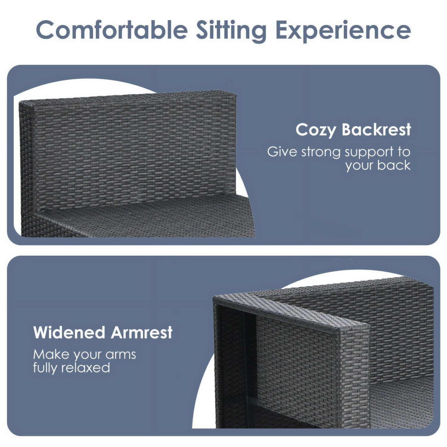 Aimee Lii 6 Pieces Patio Rattan Furniture Set with Glass Table and Cushioned Seat, Outdoor Patio Set, Gray Aimee Lii 6 Pieces Patio Rattan Furniture Set with Glass Table and Cushioned Seat, Outdoor Patio Set, Gray