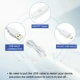 thumbnail image 3 of USB Male to Micro USB Male Power Cable with Switch White 1, 3 of 6