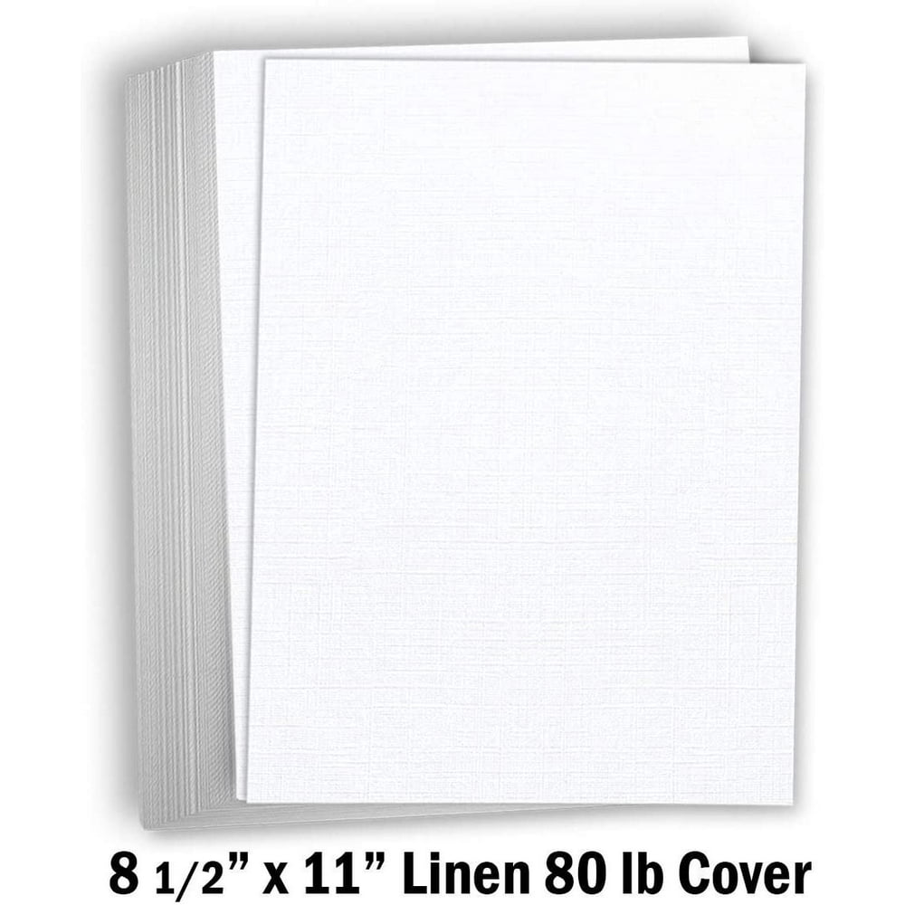 Hamilco White Resume Linen Textured Cardstock Paper 8 1/2 x 11" Blank