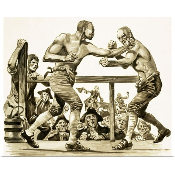 Great BIG Canvas | Rolled Peter Jackson Poster Print entitled Bare-knuckle Boxers