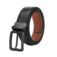 thumbnail image 1 of "Cinturones De Piel Hombre, Cintos Cuero Reversible Ajustable  BELUG negro ", 1 of 5