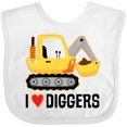 thumbnail image 3 of Inktastic Construction Truck I Love Diggers Boys or Girls Baby Bib, 3 of 4
