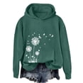 thumbnail image 4 of WZXFASHION Sweat à Capuche Décontracté Ample Imprimé Pissenlit Automne Hiver pour Femmes en Liquidation, 4 of 4