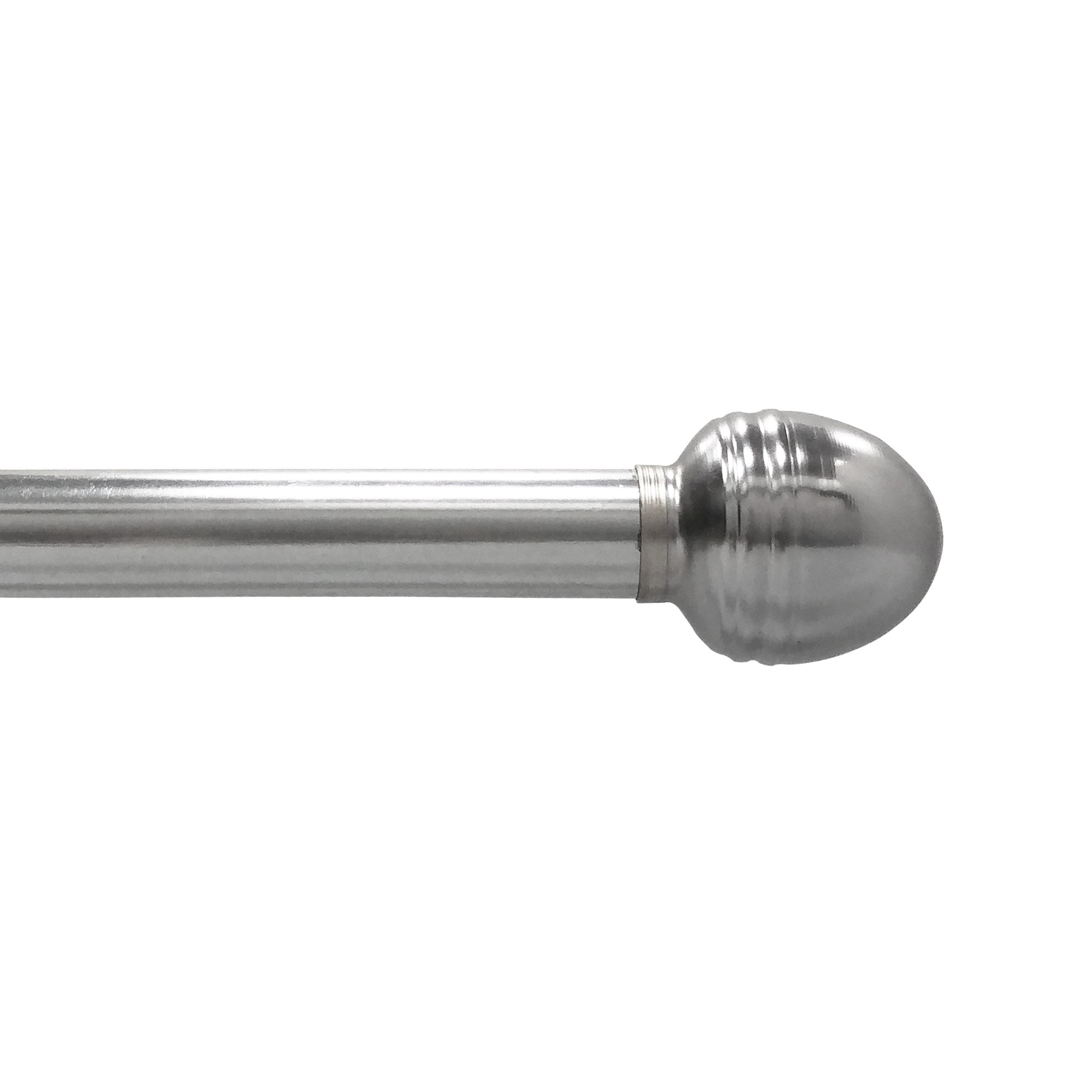 Lumi Home Furnishings 5/8" 28in. -48in. Drapery Single Curtain Rod Set with Acorn finials_Brushed Nickel 2-PACK