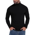 thumbnail image 2 of GIRUNS Men's Turtleneck Sweater Long Sleeve Basic Slim Fit Knitted Pullover Thermal Tops Black L, 2 of 8
