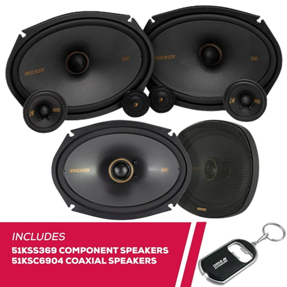 New Kicker 51KSS369 6x9" 3-Way Component and 51KSC6904 6x9" 2-Way Coaxial Speakers