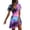 Purple, variant on Hawaiian Tropical Dresses for Women V Neck Floral Print Short Sleeve Flowy Dress Vacation Dresses