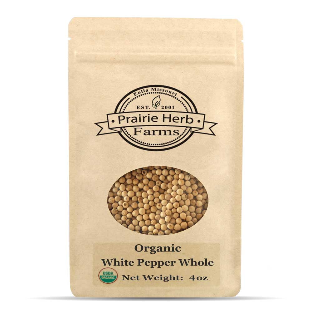 Prairie Herb Farms Certified Organic White Pepper Whole Seasoning