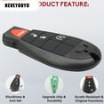 thumbnail image 4 of Key Fob Replacement for Ram 1500 2013-2021, Ram 2500 3500 4500 5500 2013 2014 2015 2016 2017 2018 Pickup Truck Keyless Entry Remote Control Start Car Keys, GQ4-53T, 433 MHz, 2-Pack, 4 of 9
