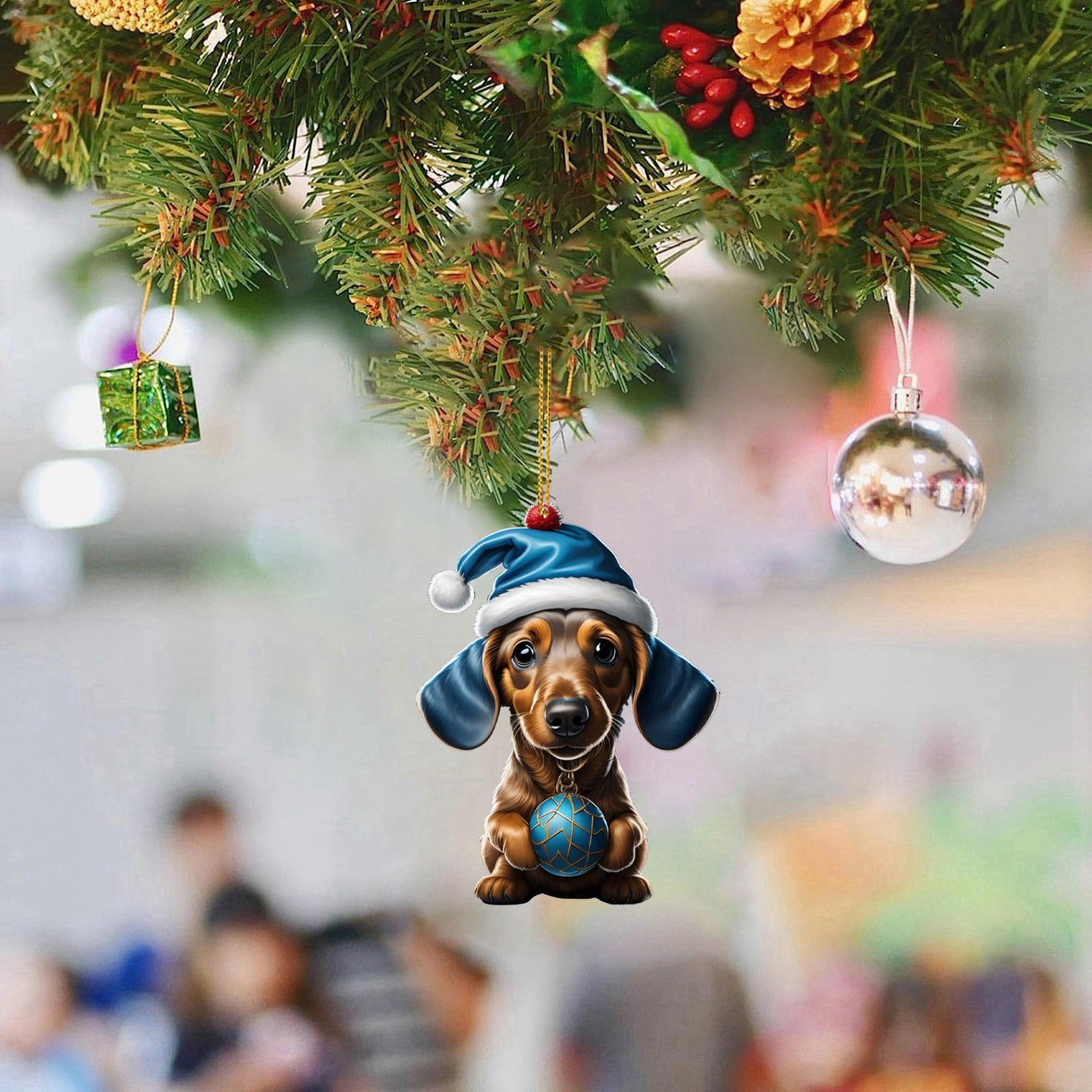 Décorations De Sapin De Noël En Acrylique - Figurines Animaux Suspendables 10 Cm - Pour Intérieur, Extérieur, Fenêtre - Fêtes, Famille, Cadeau - 5
