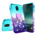 thumbnail image 3 of SOGA Cover Compatible for Samsung Galaxy J7 (2018) J737/J7 Star/J7 Refine/Galaxy J7V (2018) Case, Liquid Floating Quicksand Case with Diamond Metal Ring for Magnetic Car Mount (Aqua), 3 of 5