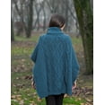 thumbnail image 4 of SAOL 100% Merino Wool Aran Cowl Neck Knitted Poncho Irish Cape from Ireland, 4 of 6