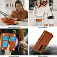 thumbnail image 7 of for Samsung Galaxy S23 Wallet Case, Multi-Functional Zipper Purse Case with Card Holders, RFID Blocking Full Body Case, Shoulder Strap Wristband Crossbody Cover for Galaxy S23, Brown, 7 of 7