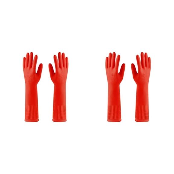 Advancent 2 guantes de goma para cocina, herramienta de jardinería, mano de obra exquisita, impermeable, sin fugas, accesorios para el hogar Rojo METRO 2piezas