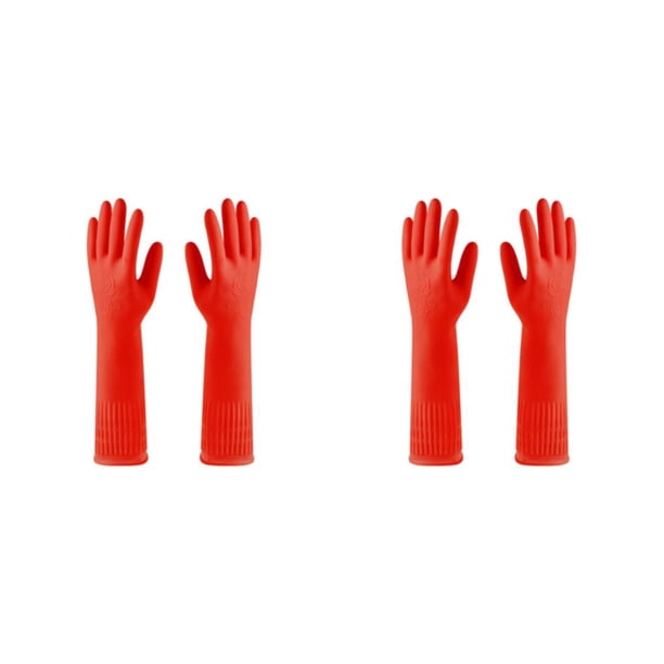 Advancent 2 guantes de goma para cocina, herramienta de jardinería, mano de obra exquisita, impermeable, sin fugas, accesorios para el hogar Rojo METRO 2piezas