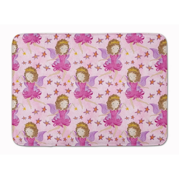 Watercolor Fairy Princess on Pink Machine Washable Memory Foam Mat