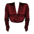 thumbnail image 6 of ZJXFGS Cowl Neck,Evening Tops For Women,Women Fall Clothes,Womens Cowl Neck Tops,Cowl Neck Sweaters For Women,Women'S Tops, Tees & Blouses,Work Blouse,Wine,L, 6 of 7