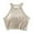 Beige, variant on The With Chest Pad Hanging Neck Sling Navel Vest Female Bra With Short Bottoming Coat.,Color:Grey