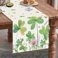 thumbnail image 4 of Fwttom St Patrick Day Table Runner Tablecloth Green Mark Party Table Decor for Party Waterproof Wipe Clean Fabric for Dining Table Kitchen Holiday, 4 of 6