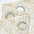 thumbnail image 5 of JINCHAN Embroidery Flax Linen Curtains for Living Room Grommet Top Window Curtains 2 Panels Light Filtering Drapes for Bedroom Gold on Beige W50 x L96, 5 of 7