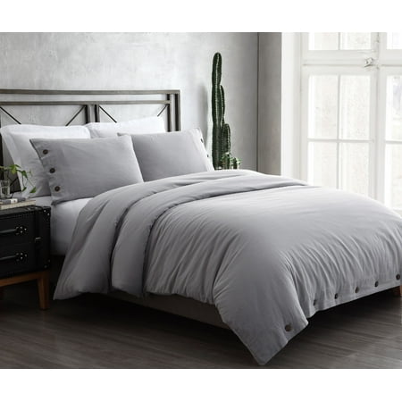 Cozy Beddings 3pc Duvet Cover Set Grey Reaction Collection Cotton