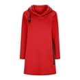 thumbnail image 6 of UAMVSH Women's Casual Cowl Neck Long Sleeve Hoodie Plus Size Dress Hooded Sweatshirts with Pockets Soft Zipper High-Low Pullover Tops(Small,Red), 6 of 7
