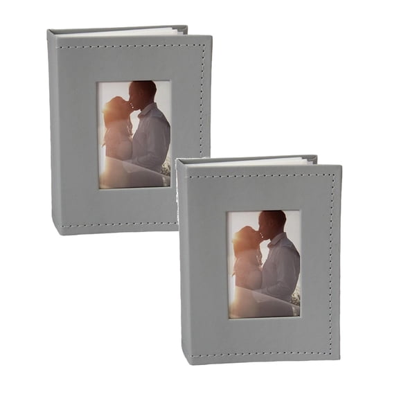 2Pcs Pocket Album 4x6 Small Photo Albums White Pages Vertical photo album Wedding Album Family Baby Anniversary Graduation Picture Book (White)