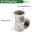 thumbnail image 2 of Unique Bargains Copper Electroplated Pipe Fittings 3/4"Female T Shaped 3 Way Cast Adapter 2.16" 2 Pcs, 2 of 7