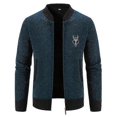 thumbnail image 1 of Mens Sweater Cardigan Full Zip Knitted Long Sleeve Sweaters Men Workout Outfits, 1 of 5