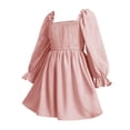 thumbnail image 3 of XXWXYD Girls Casual Dress A-line Ruffl𝖾 Hem Long Sleeve Square Neck Teen Tween Junior 5-14 Years 𝖥lowy Boho Dress Youth Girls, 3 of 4