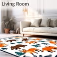 thumbnail image 2 of ODIKA 6'x9' Machine Washable Non-Slip Area Rug, Wilderness Explorer Fauna Journey Tapestry High Traffic Rug with Pad, Orange, 686084, 2 of 8