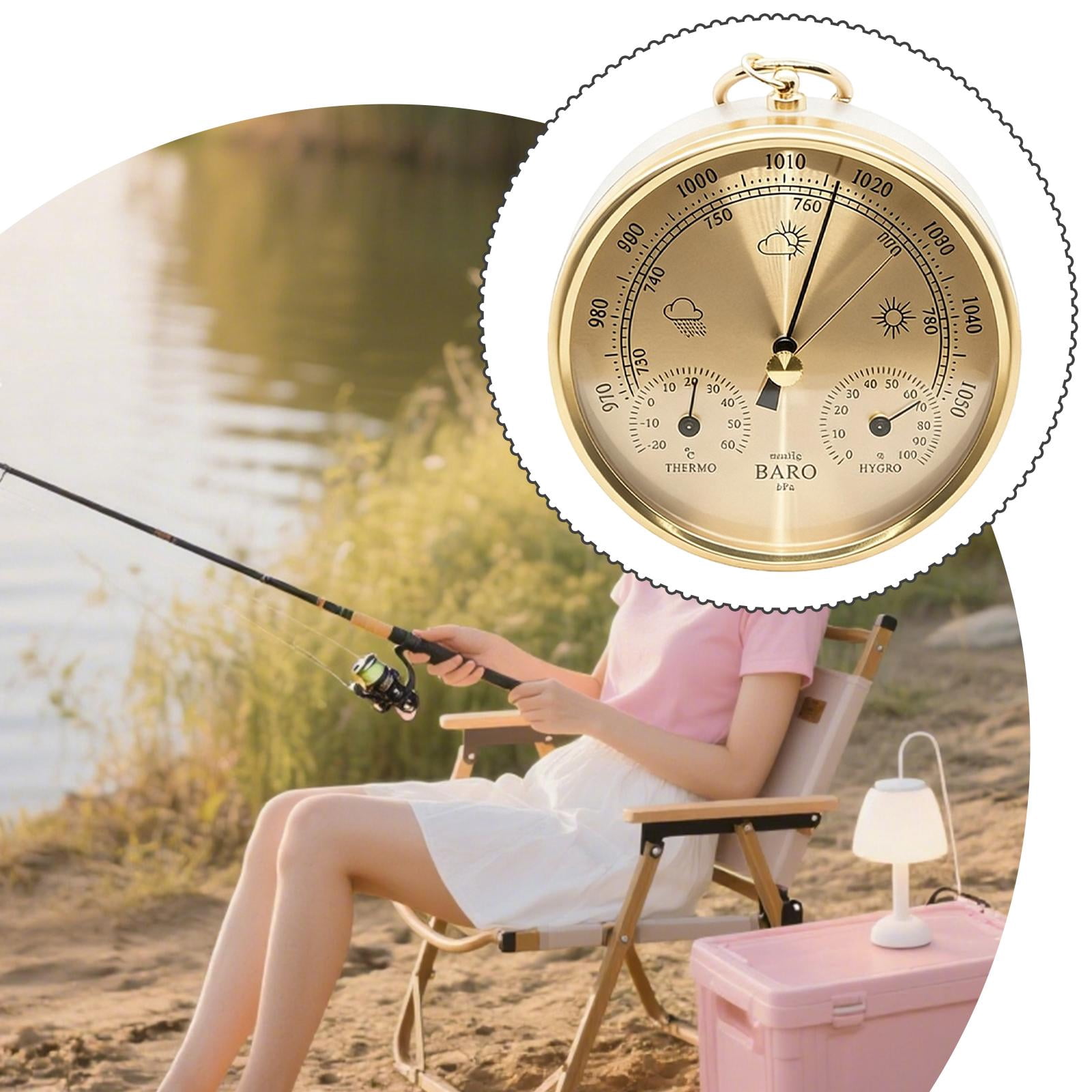 WLPZXP Barometer Thermometer Hygrometer Weather Station for Home Office Living Room Gold