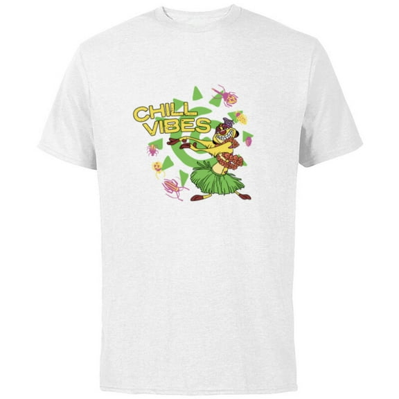 Disney The Lion King 30th Anniversary Timon Hula Chill Vibes - Short Sleeve Cotton T-Shirt for Adults - Customized-White
