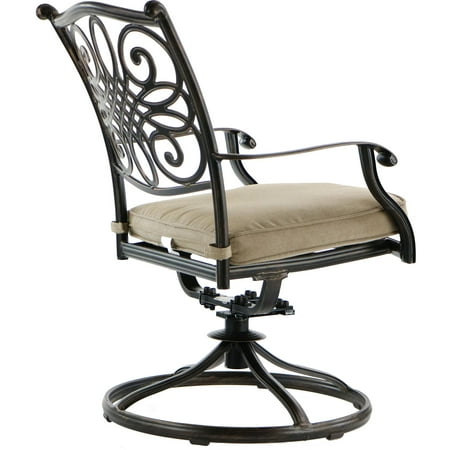 Hanover Traditions 5-Piece Dining Set in Tan with 47 in. Glass-top Table