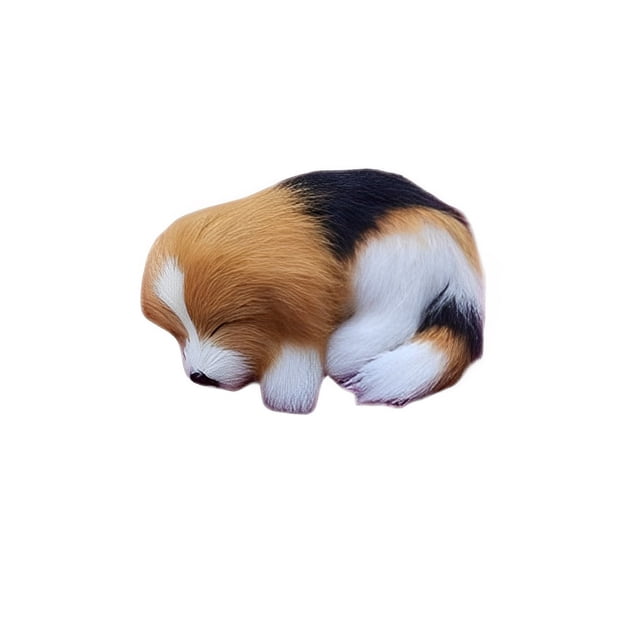 Bearachild Modelo de perro propenso, negro, blanco, ligero, liso, perrito, miniaturas, patrón de animales, estilo de algodón, multicolor, adorno para el Decoración como se muestra 2 Bearachild HA075121-02