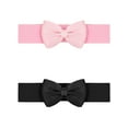 thumbnail image 1 of Cinturones elásticos de 2 piezas con lazo INSPIRE CHIC para mujer, ancho de 2.4". Cinturón elegante y lindo, ajustable para vestidos de boda, talla 24 - 32" en negro y rosa., 1 of 6