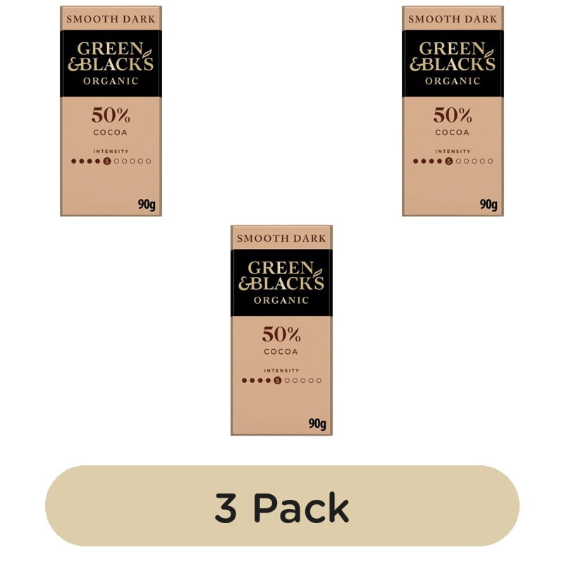 Green & Black's Smooth 50% Dark Chocolate Bar 90g, British Import (Pack of 3)
