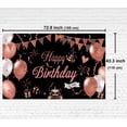 thumbnail image 5 of Estandarte de decoración de feliz cumpleaños, letrero grande de estandarte de feliz cumpleaños en negro y oro rosa, telón de fondo de feliz cumpleaños, 5 of 5