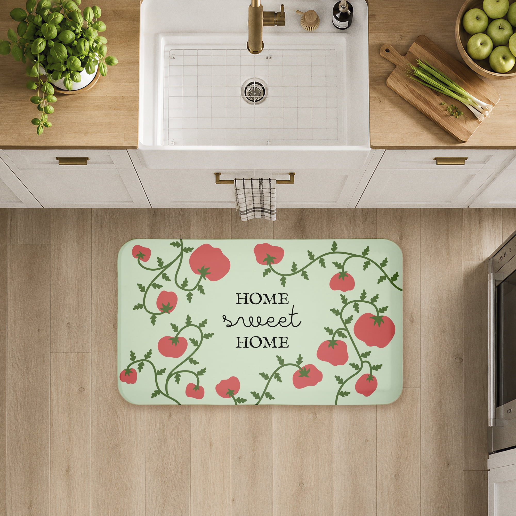 Stupell Industries Sweet Home Tomatoes on Green Printed Anti-Fatigue Floor Mat, design by Lil' Rue