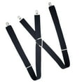 thumbnail image 4 of 1 Pce Bretelles pour Hommes en Forme de X Larges, Ajustables et Élastiques, Sangle de Pantalon Robuste avec 4 Pinces Solides pour Homme (Noir), 4 of 7