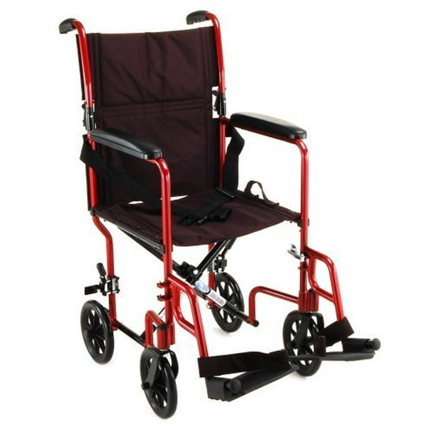 NOVA Medical Products 327 Lightweight Transport Chair, 17, Red by NOVA Medical Products