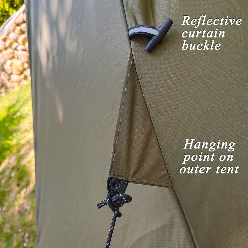One Person Camping Tipi Hot Tents with Stove Jack 4 Season Teepee Tent for Hunting Backpacking Green