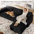 thumbnail image 5 of Muumblus Sectional Cloud Couch with Reversible Ottoman, L-Shaped Chenille Sofa for Living Room, Black, 5 of 9