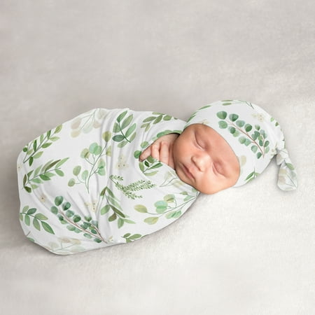 UPC: 0846480085034 | Botanical Leaf Baby Cocoon and Beanie Hat Sleep Sack Set by Sweet Jojo Designs