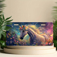 thumbnail image 6 of 1 Pcs 2D Flat License Plate Covers & Frames, A Horse Wearing a Flower For Decorative Front, Waterproof For Decoration Aluminum License Plate Covers & Frames Cover For Men Women, 12" X 6", 6 of 7