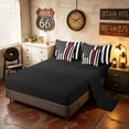 thumbnail image 5 of Manfei Vintage Red American Flag King Bedding, Patriotic King Bed in a Bag, Black White Red, Black Reversible 7pcs, 5 of 6