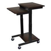 Luxor PS3945-W Mobile Adjustable Height Presentations Workstation - Walnut